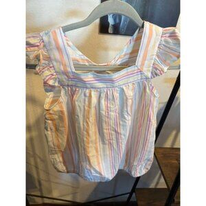 Girls Sleeveless Striped Woven Top Cat & Jack™ XL Multi-Color Pastel